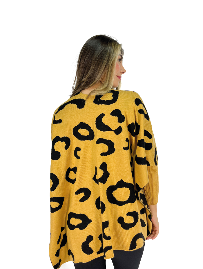 RUANA ANIMAL PRINT MANGAS