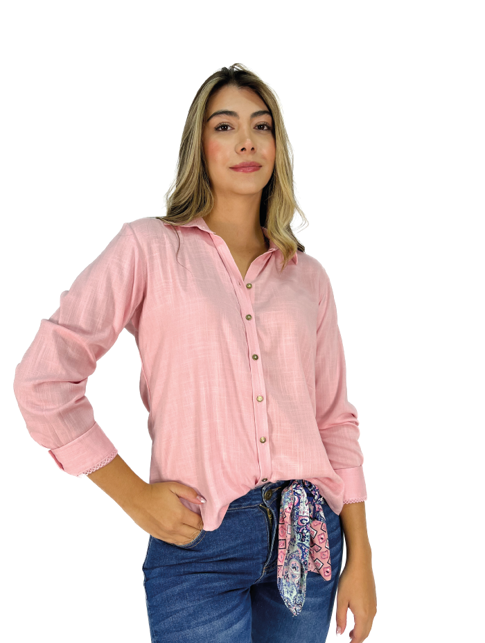 BLUSA MANGA LARGA ENCAJE PUÑO