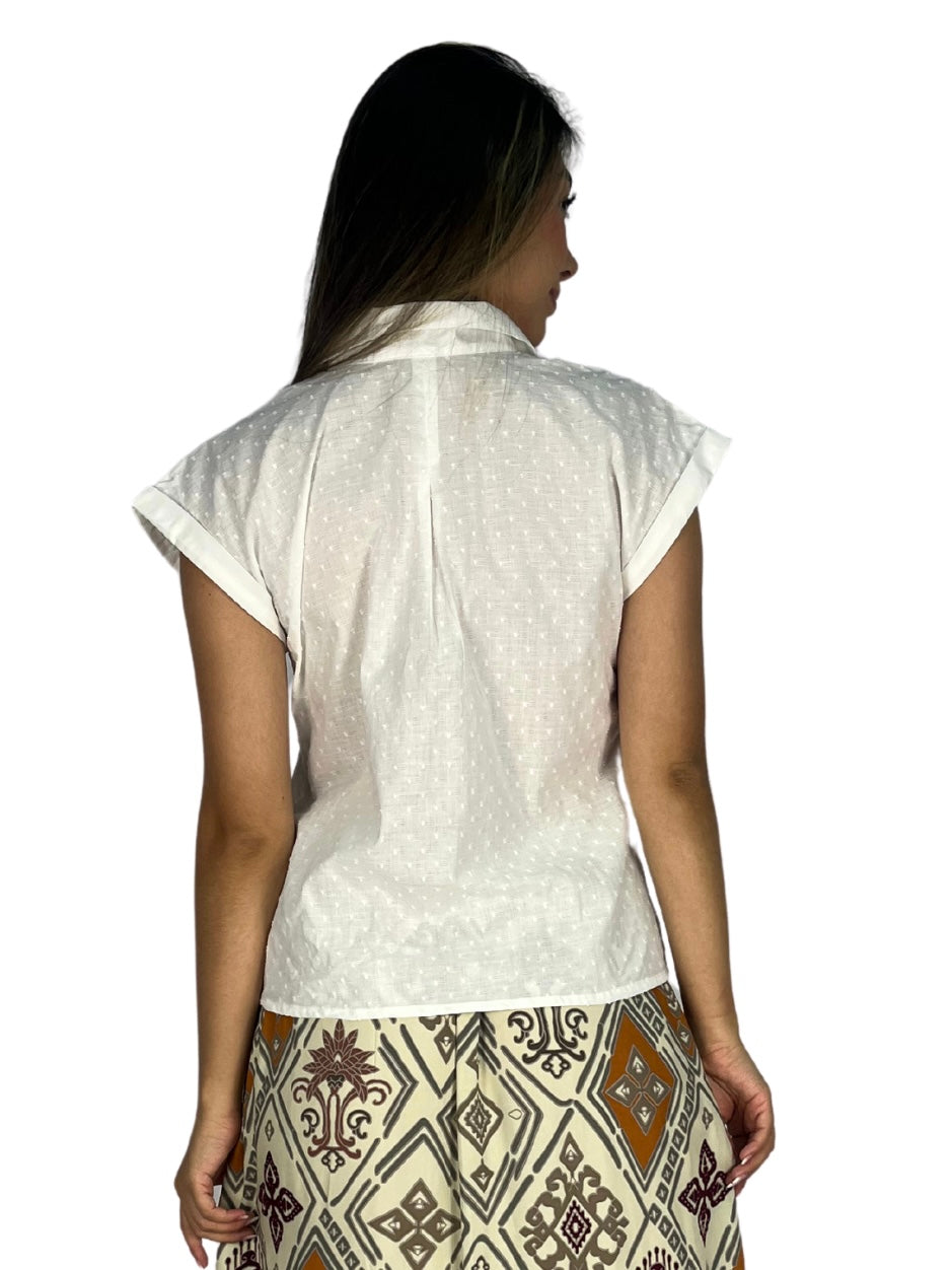 BLUSA CUELLO V BOLSILLOS