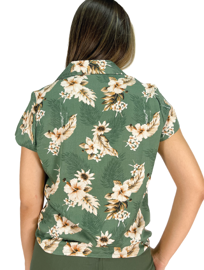 BLUSA MANGA CORTA FLORES NUDO