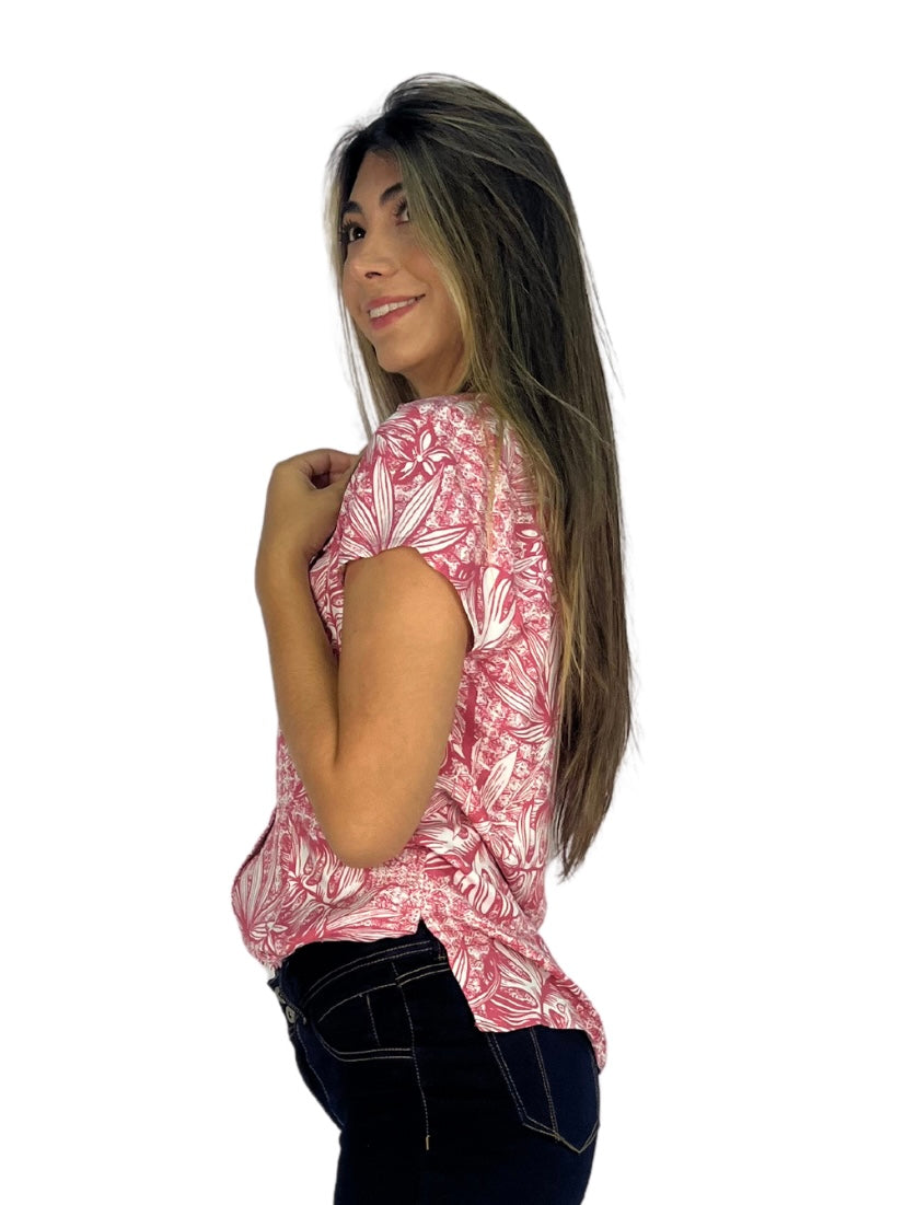 BLUSA MANGA CORTA CON BOLSILLO