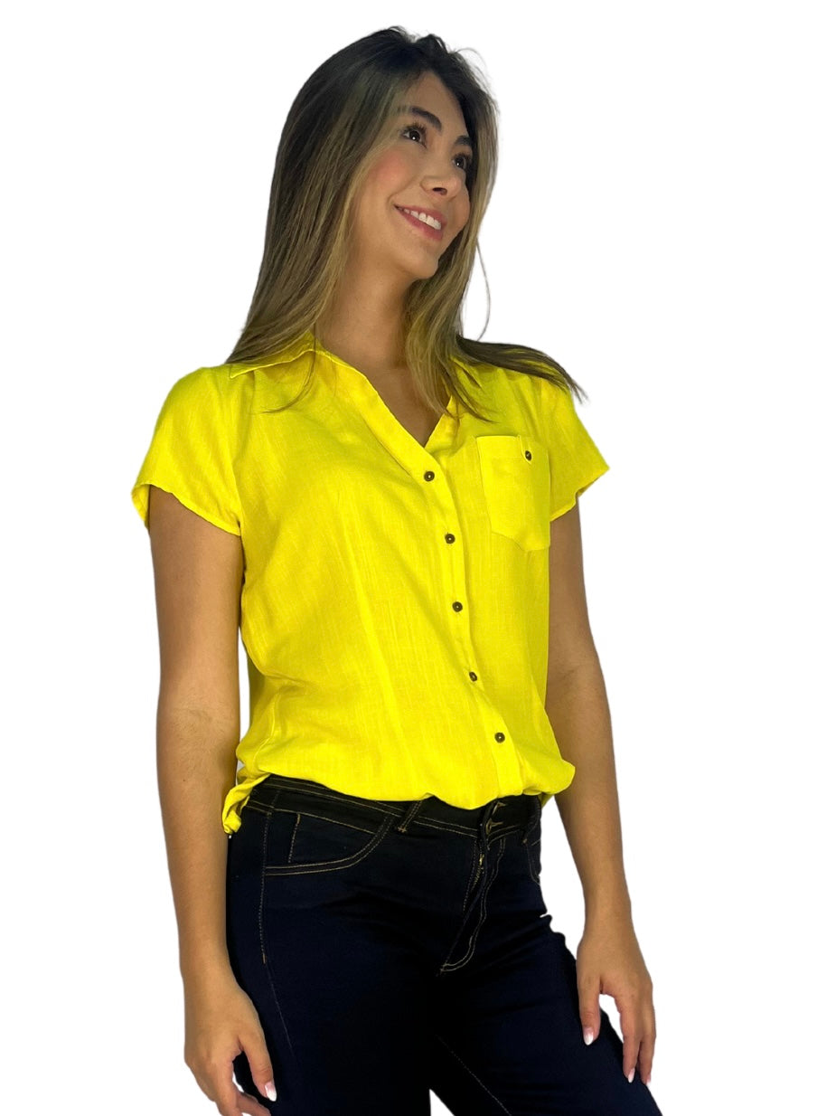 BLUSA MANGA CORTA CON BOLSILLO